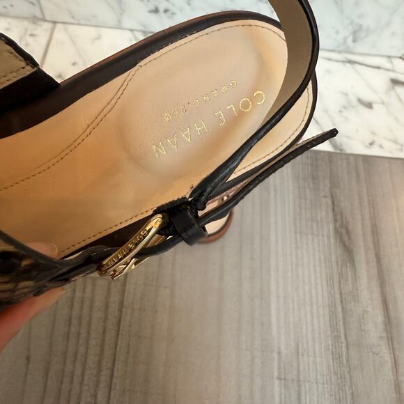 Cole Haan Women's Anica Thong Embossed Snake Print Leather Sandal Flat 8.5 - Picture 5 of 6